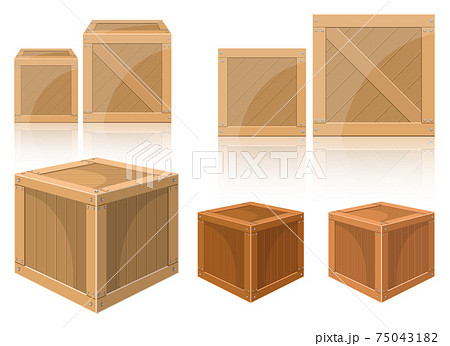 Wooden box vector design illustration isolated on white background Wooden box vector design illustration isolated on white background 75043182
