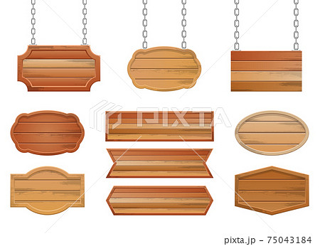 Wooden banner vector design illustration isolated on white background Wooden banner vector design illustration isolated on white background 75043184