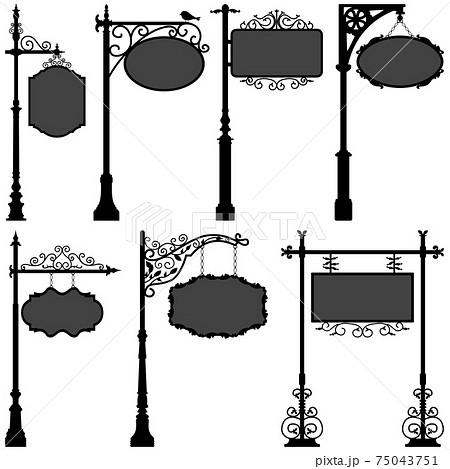 Signage Sign Pole Frame Street.  75043751