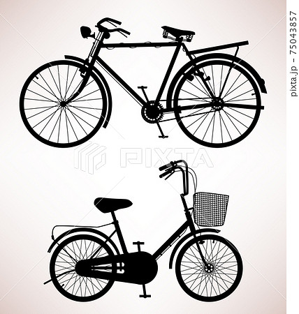 Old Bicycle Detail. 2 old bicycles design. 75043857