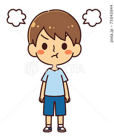 男の子 怒る 全身のイラスト素材 男の子 怒る 全身のイラスト素材