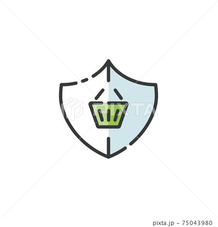 Secure Purchase Security Shield And Shopping のイラスト素材