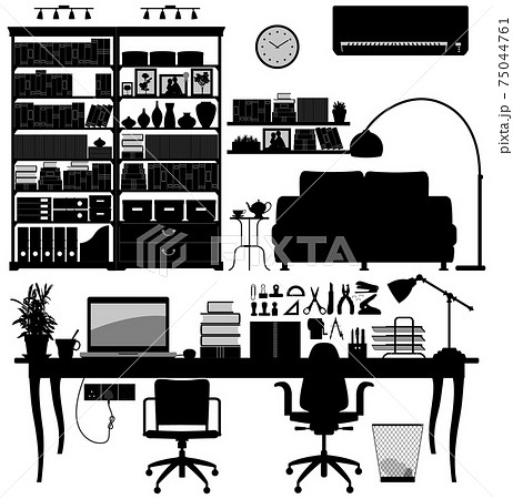 Home Office Library SOHO Vector.  75044761