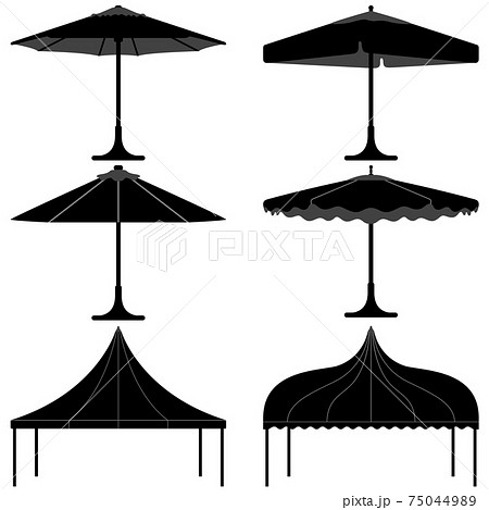 Umbrella Tent Gazebo Canopy Camp Silhouette のイラスト素材