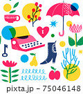 Abstract doodle seamless modern style pattern in bright colors 75046148