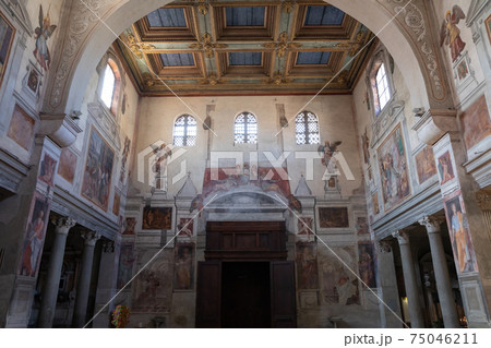 Panoramic view of interior of the The Basilica of Saint Praxedes Panoramic view of interior of the The Basilica of Saint Praxedes 75046211