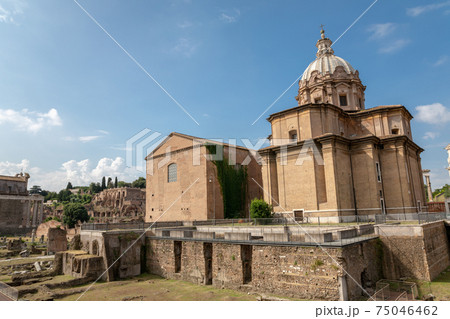 Panoramic view of forum of Caesar also known as forum Iulium 75046462