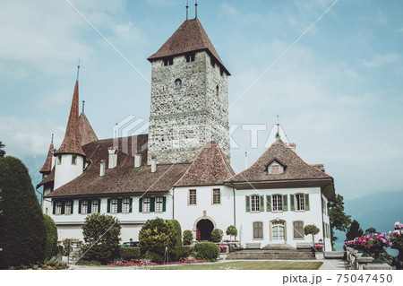 View on Spiez Castle - living museum and park View on Spiez Castle - living museum and park 75047450