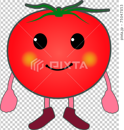 かわいいトマトのキャラクターのイラスト素材