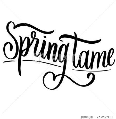 Spring Time lettering vector typography poster print 75047911