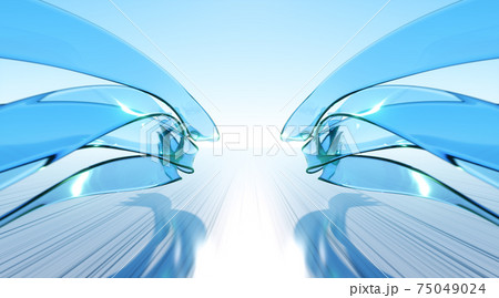 Abstract Transparent Blue Wire with striped floor Abstract Transparent Blue Wire with striped floor 75049024