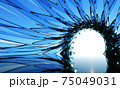 Abstract Blue Background Glass portal with floor 75049031