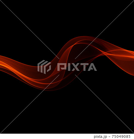 Vector Abstract shiny color red wave design element on dark background. Design element Vector Abstract shiny color red wave design element on dark background. Design element 75049085