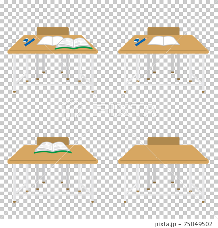 School desk and chair set illustration simple white background front 75049502