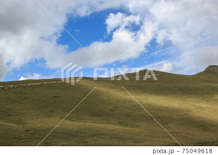 Panorama view of mountains scenes in national park Dombay, Caucasus Panorama view of mountains scenes in national park Dombay, Caucasus 75049618