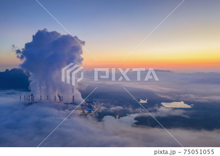 Aerial view of Mae Moh coal mine. Aerial view of Mae Moh coal mine. 75051055