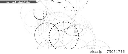 Connect dotted circle in abstract style. Graphic design template. Abstract geometric background. Graphic pattern. Dots texture. Future technology 75051756