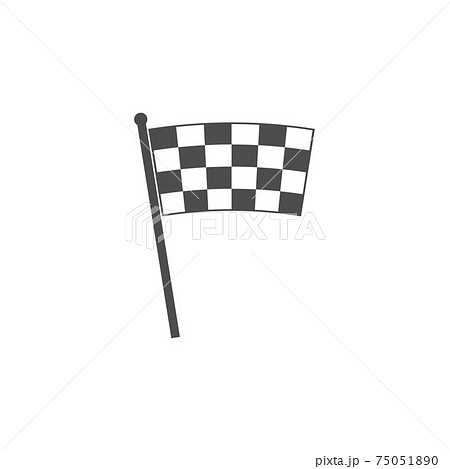 Racing flag icon. Vector illustration, flat design. 75051890