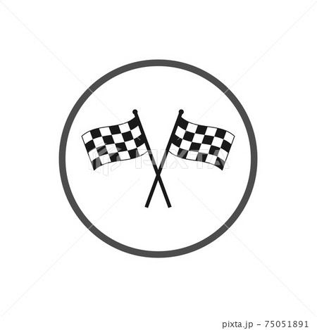Racing flag icon. Vector illustration, flat design. 75051891