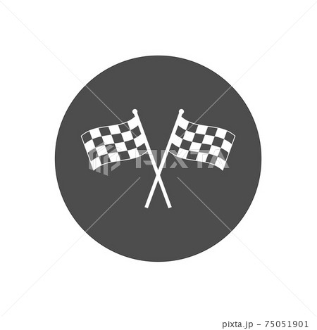 Racing flag icon. Vector illustration, flat design. 75051901