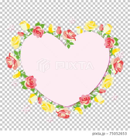Rose flower heart-shaped frame 75052653