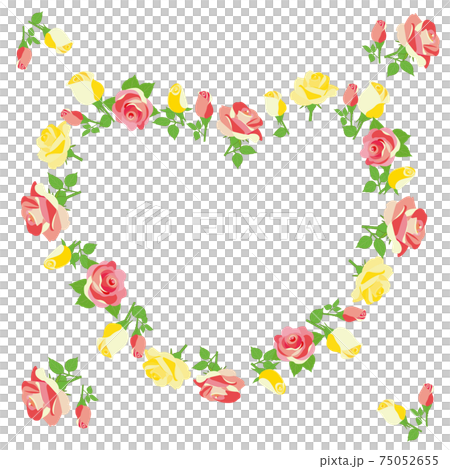 玫瑰花朵心形框架 75052655