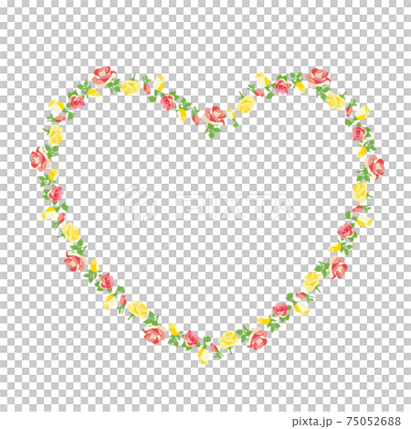 Rose flower heart-shaped frame Rose flower heart-shaped frame 75052688