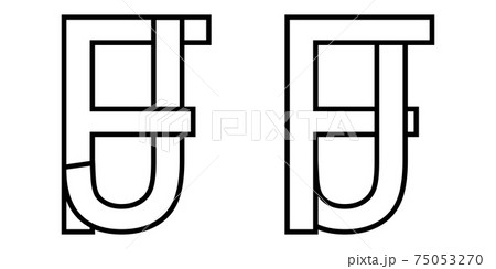 Logo sign fj jf icon sign interlaced letters J, F vector logo jf, fj first capital letters pattern Logo sign fj jf icon sign interlaced letters J, F vector logo jf, fj first capital letters pattern 75053270