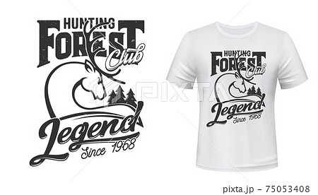 Deer hunting club t-shirt print mockup forest hunt 75053408