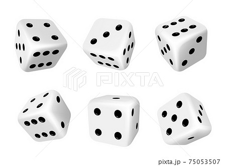 Dice isolated 3d objects, gambling game and casino Dice isolated 3d objects, gambling game and casino 75053507