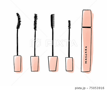 さまざまなブラシ形状のマスカラのイラスト素材