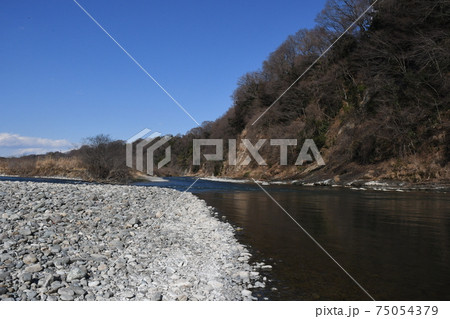 この見事な河岸段丘は、相模原市田名葉山島の相模川左岸にある この見事な河岸段丘は、相模原市田名葉山島の相模川左岸にある 75054379
