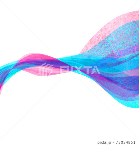 Watercolor transparent wave purple pink teal blue color background. 75054951