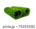 green artificial grass mat,lawn roll on white background 75055092