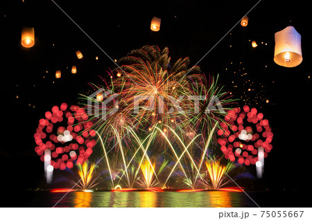 firework and lanternfor celebration. 75055667