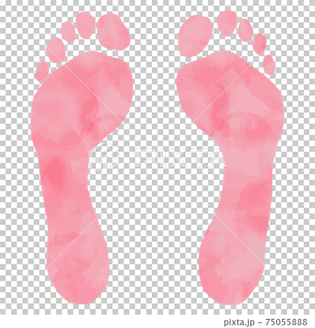 水彩質地的足跡 水彩質地的足跡 75055888