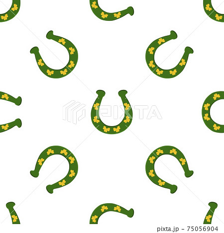 Illustration on theme Irish holiday St Patrick day, seamless horseshoes Illustration on theme Irish holiday St Patrick day, seamless horseshoes 75056904