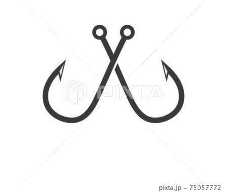 hook  logo icon of fishing vector illustration 75057772