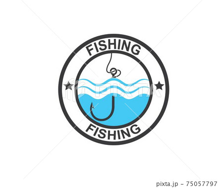 hook  logo icon of fishing vector illustration 75057797