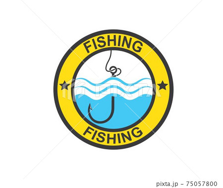 hook  logo icon of fishing vector illustration 75057800