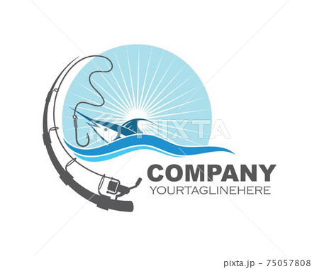 fishing logo icon badge vector illustration 75057808