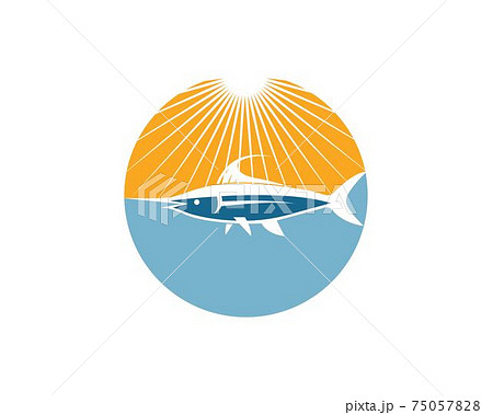 blue marlin fish icon logo illustration blue marlin fish icon logo illustration 75057828