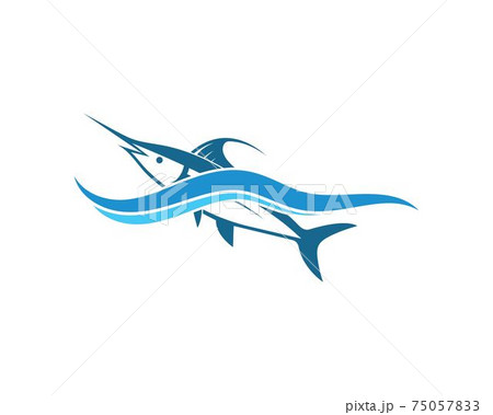 blue marlin fish icon logo illustration blue marlin fish icon logo illustration 75057833