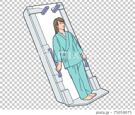 人物イラスト 胃部X線 バリウム検査 女 75059075