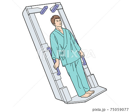 人物イラスト 胃部X線 バリウム検査 男 75059077