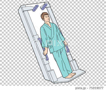 人物イラスト 胃部X線 バリウム検査 男 75059077