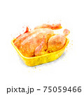 Corn-fed chicken in yellow packaging tray 75059466
