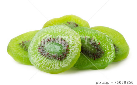 Heap of dry kiwi on a white background. Isolated Heap of dry kiwi on a white background. Isolated 75059856