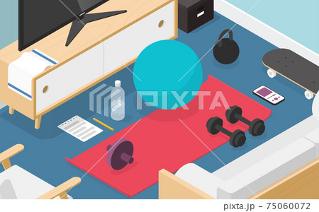 Home Workout Isometric Illustration 75060072