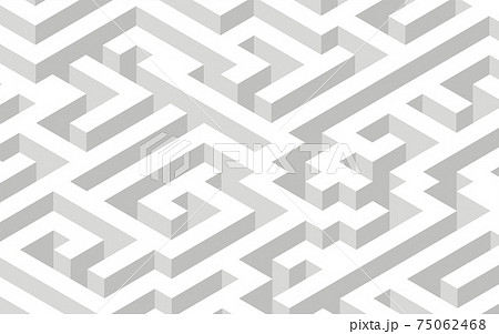 立体的な迷路のイラスト、アイソメトリック 立体的な迷路のイラスト、アイソメトリック 75062468